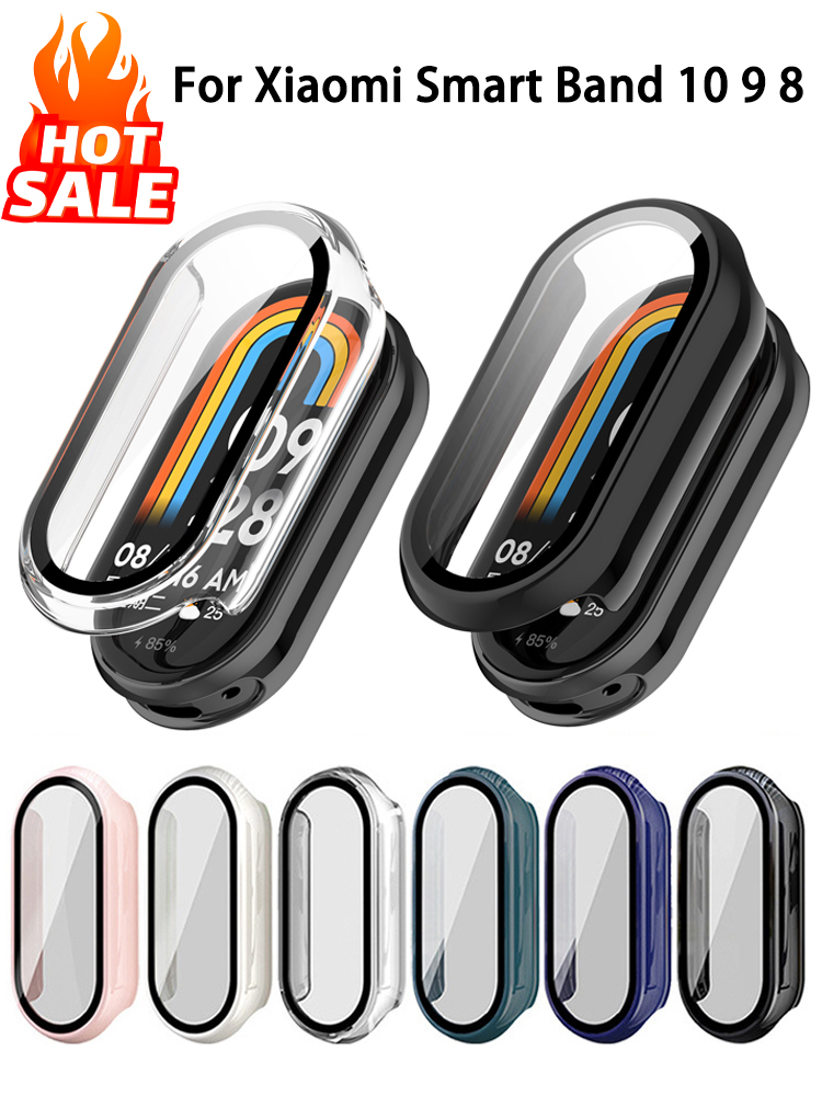 Xiaomi Smartwatch Accessories - Xiaomi Mi Band 10/9/8用 強化ガラス+PCケース 耐衝撃