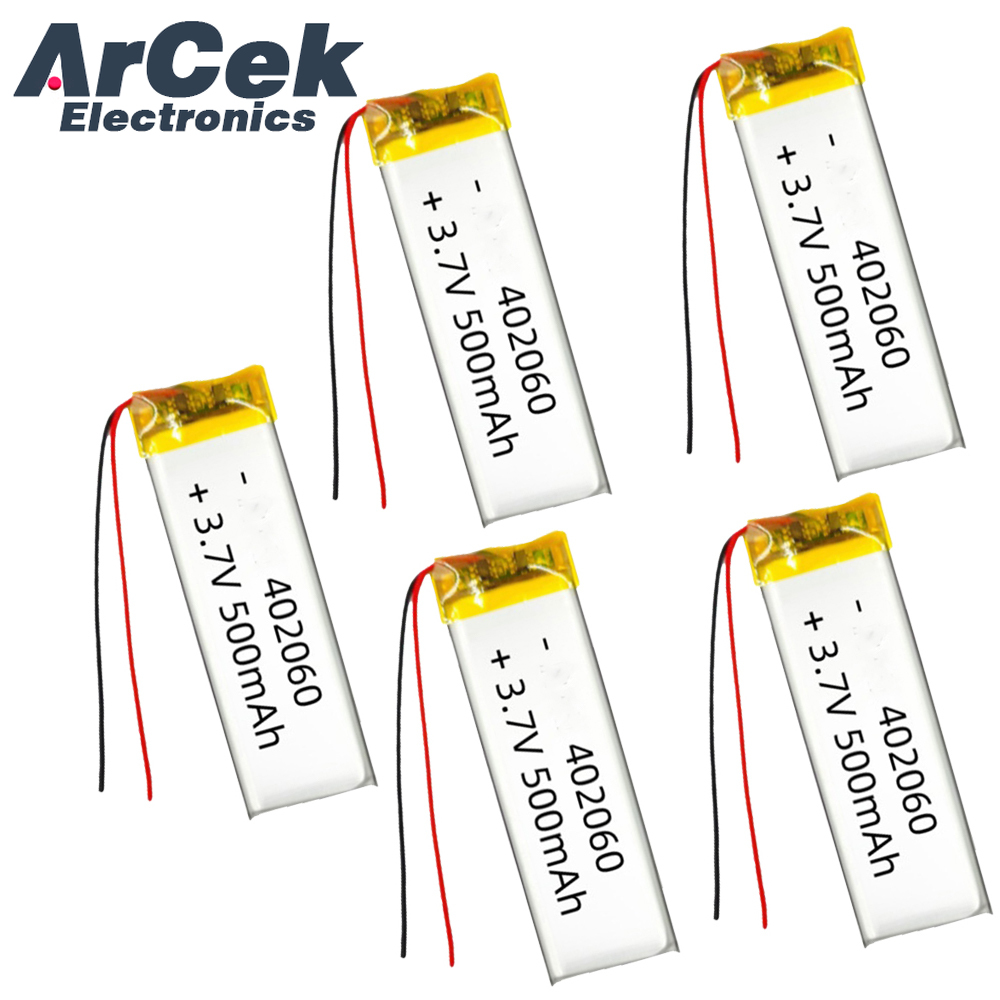 Smartwatch Headset - 5 個 3.7V 500mAh 402060 Lipo