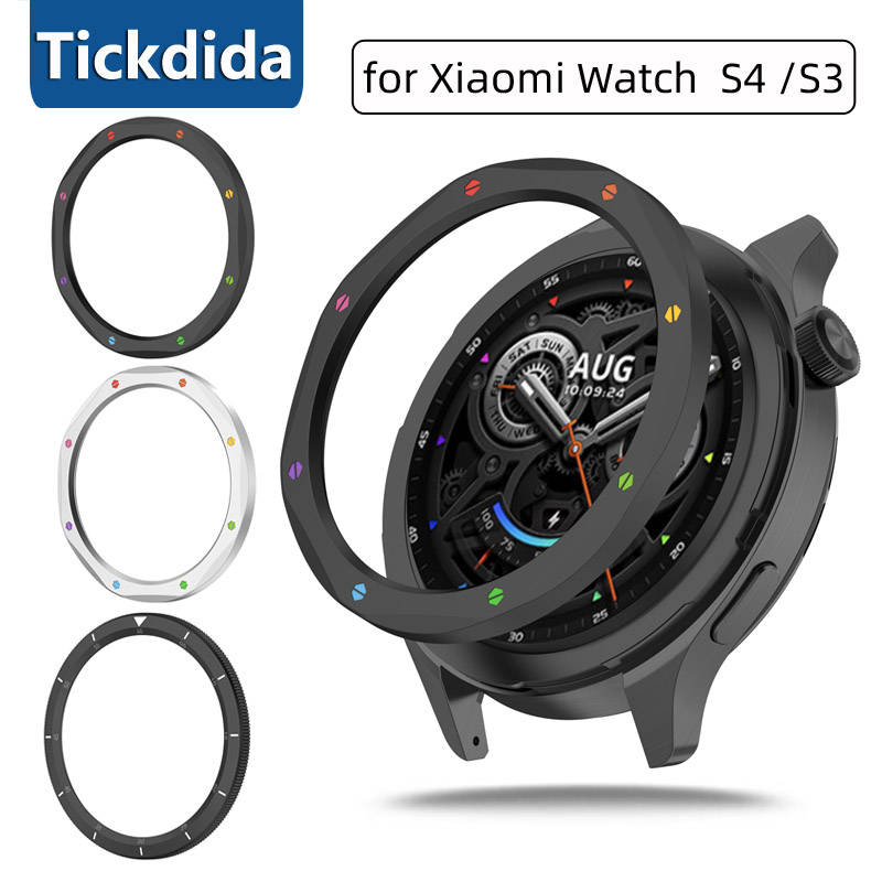 Xiaomi Smartwatch Accessories - Xiaomi Watch用の金属製ベゼル付きケース,時計用の保護ケース,シェル,e-SIMアクセサリー,フィルム付きプロテクター