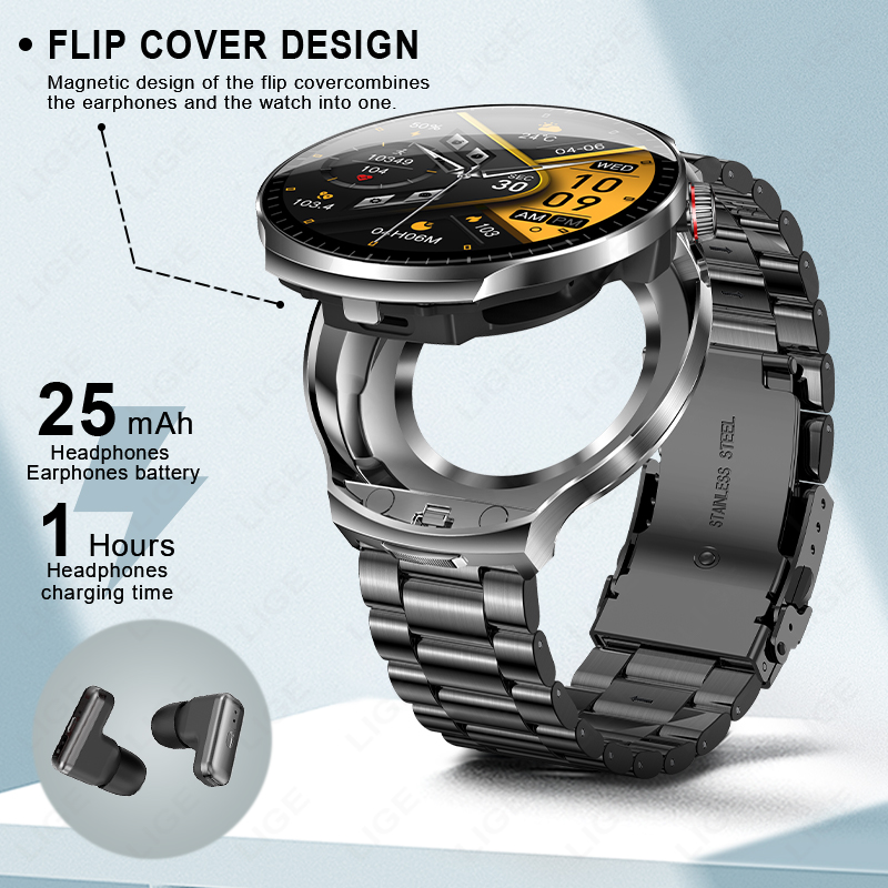 LIGE 2026 新型TWS 2-in-1ヘッドセットスマ - Smartwatch Headset のレビューと価格