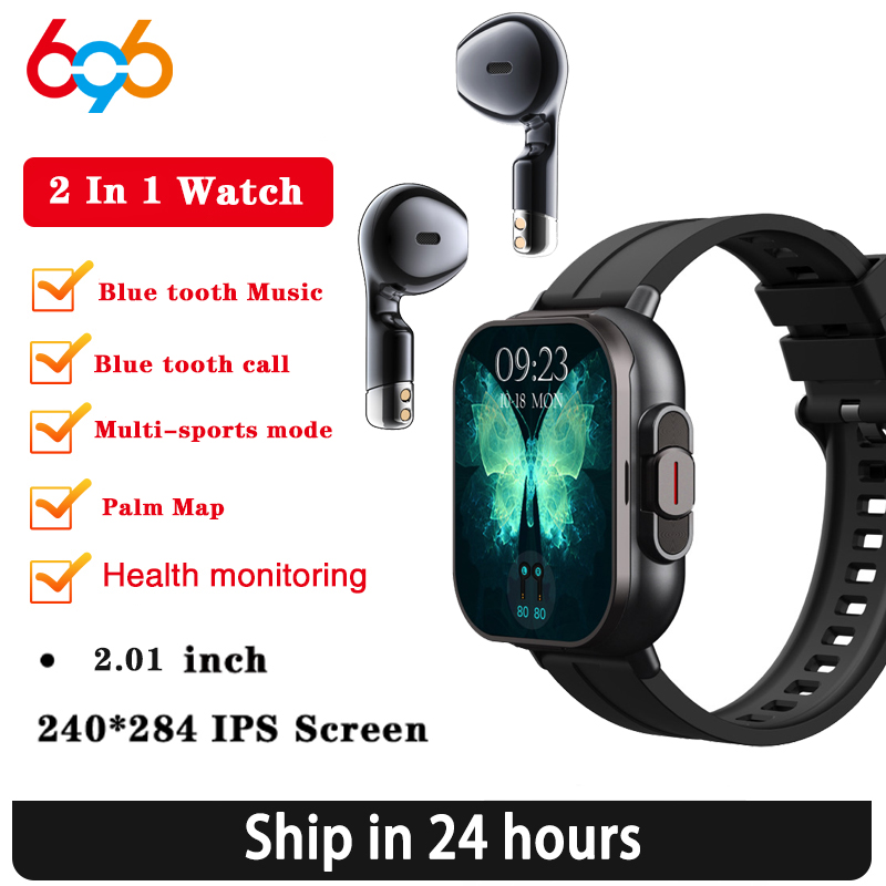 Bluetooth通話と心拍数を備えたスマートウォッチ,スポ - Smartwatch Headset のレビューと価格