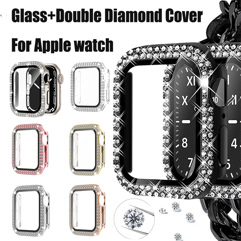 ガラス + ダイヤモンドカバー Apple watch ケー - Smartwatch Band Accessories のレビューと価格