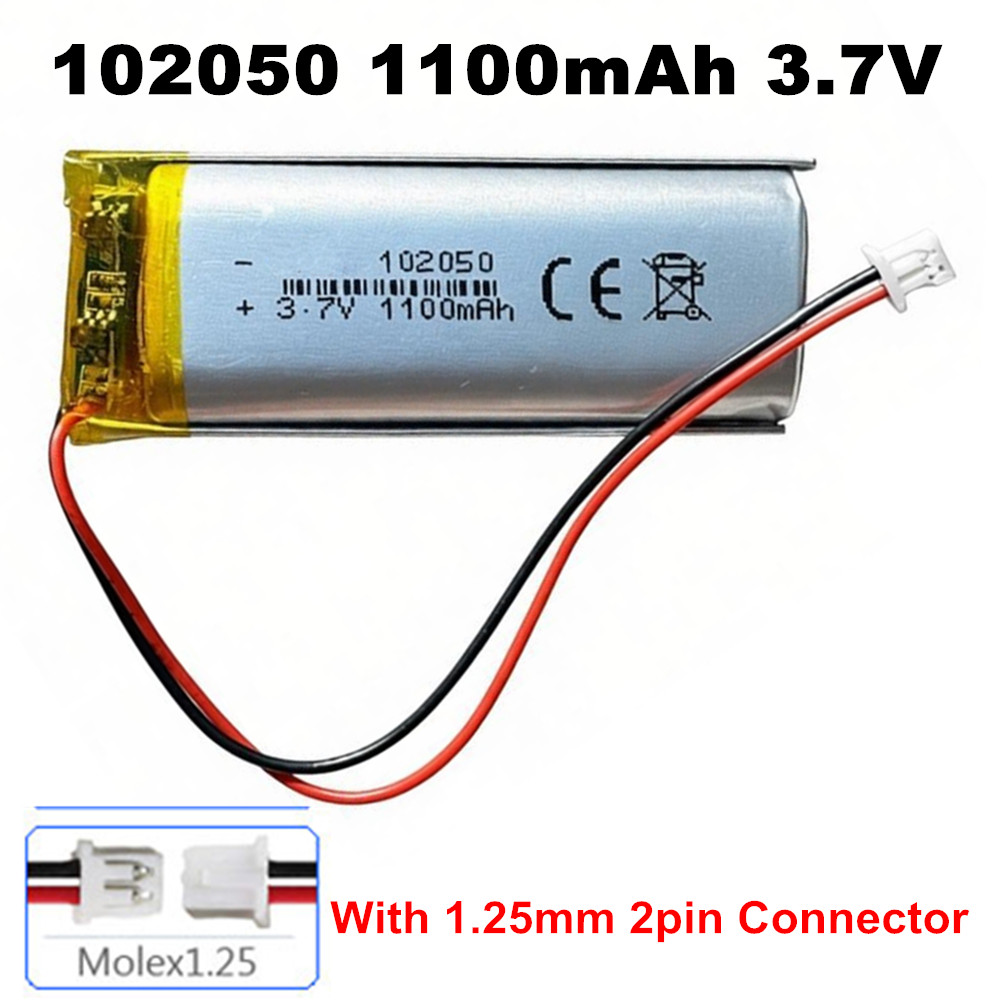 102050 3.7V 1100mAh JST 1.25mm - Smartwatch Headset のレビューと価格