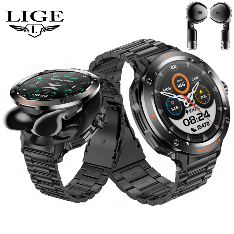 新しいメンズ 2 で 1 ヘッドセットスマートウォッチ Bl - Smartwatch Headset のレビューと価格