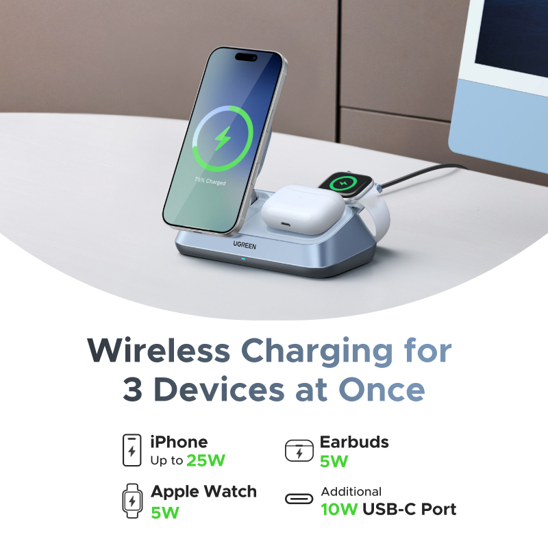 UGREEN Qi2 25W MAX 磁気ワイヤレス充電スタ - Smartwatch Ac のレビューと価格