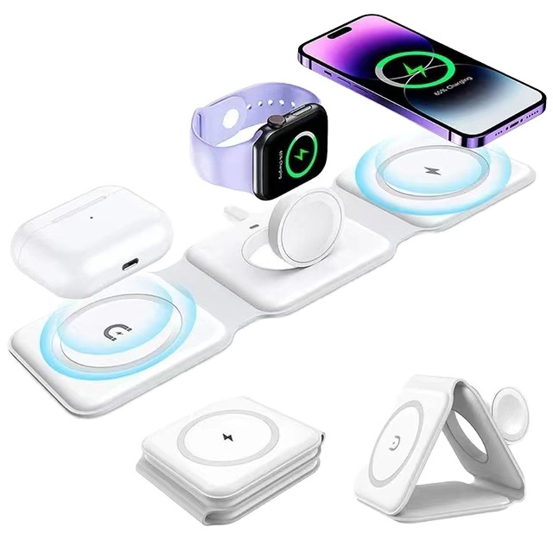 3-in-1 磁気折りたたみ式ワイヤレス充電器、15W急速充 - Smartwatch Ac のレビューと価格