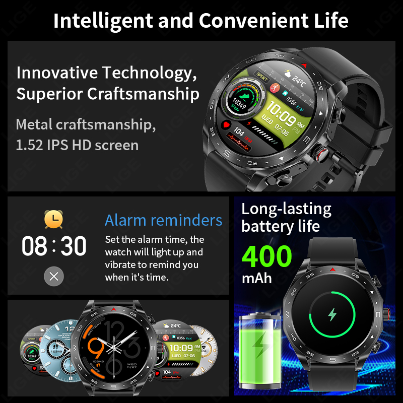 LIGE TWS 2-in-1 スマートウォッチ（内蔵ワイヤ - Smartwatch Headset のレビューと価格