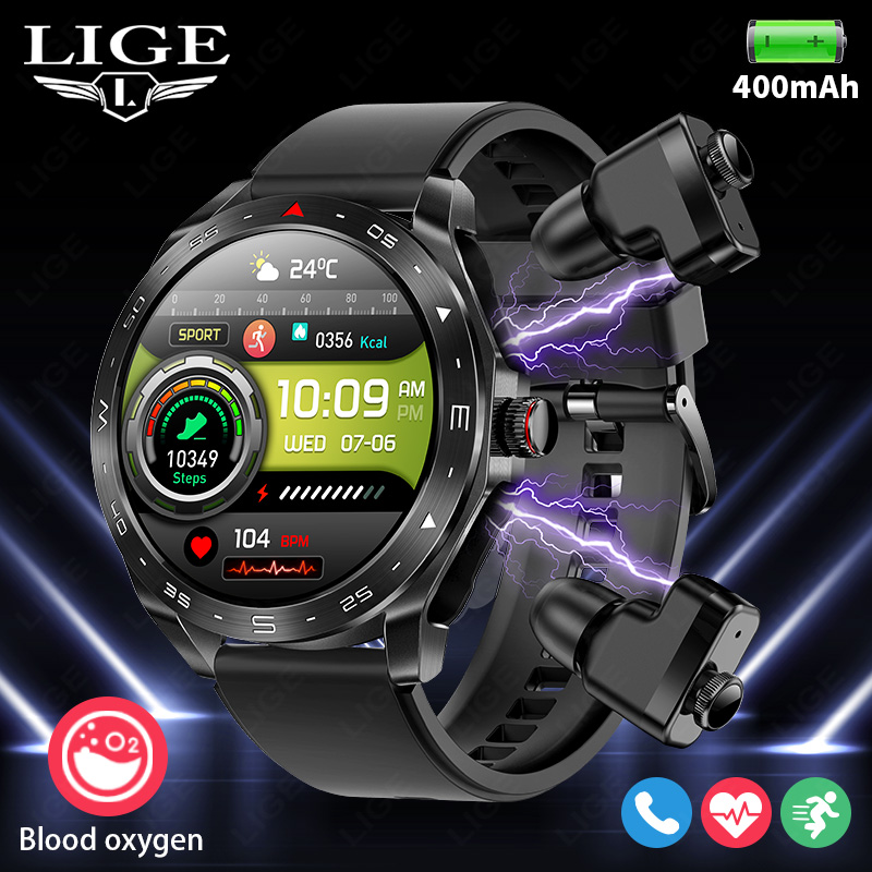 Lige-男性と女性のためのイヤフォン付き防水スマートウォッ - Smartwatch Headset のレビューと価格